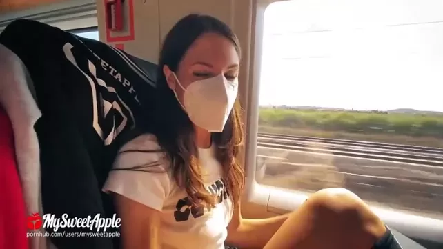 Sex in the toilet of a train with a funny couple