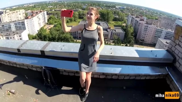 Русский перец натянул сисястую соседку на крыше