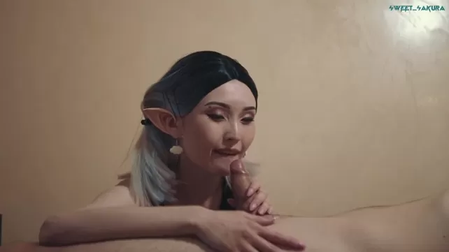 Big-eared elf fulfills karma by sucking a dick